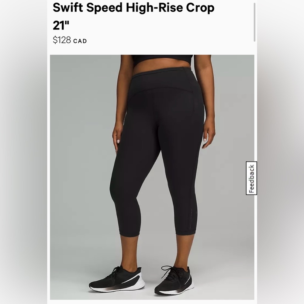 Lululemon Swift Speed High Rise Crop 21”
